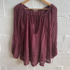 Free People Burgundy Blouse